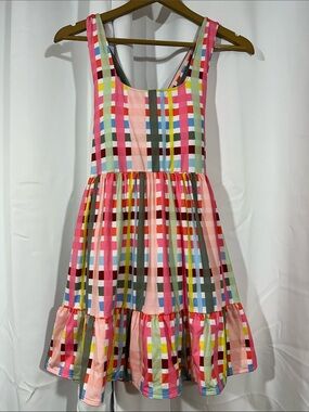 Crosby by Mollie Burch Swim Dress Size One Piece Colorful Plaid Skirted Swimsuit